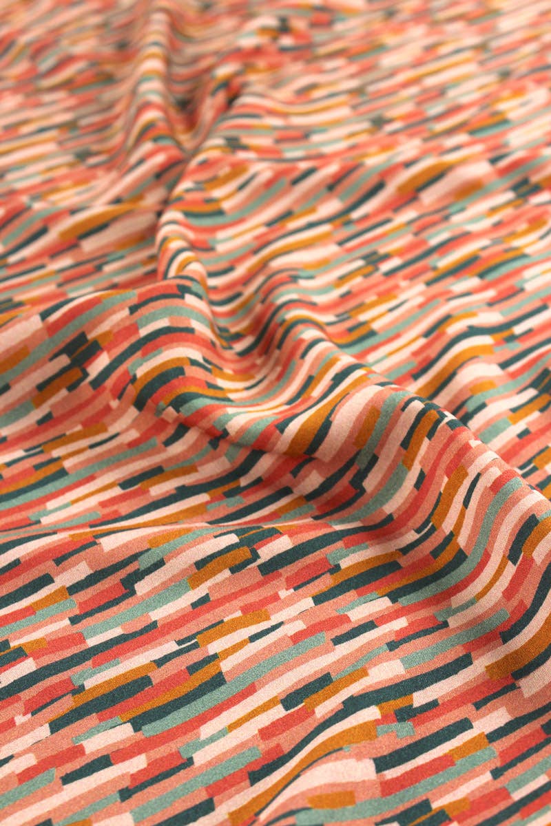 Eglantine et Zoé - Venta al por mayor Tela - Tela de popelina viscosa Roc Coral6