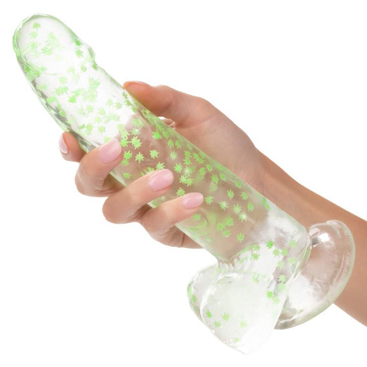 CalExotics - Wholesale Sex Toy - Naughty Bits® I Leaf Dick™ Glow-In-The-Dark Weed Leaf Dildo