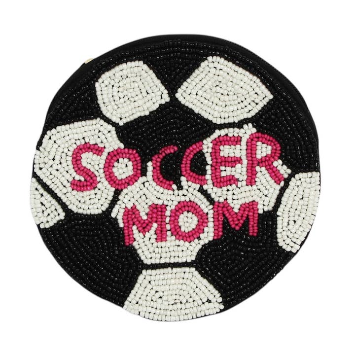 Ladies Soccer Ball Themed Beaded Coin Purse for wholesale by Nima Accessories Inc