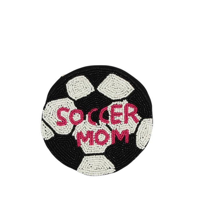 Ladies Soccer Ball Themed Beaded Coin Purse for wholesale by Nima Accessories Inc