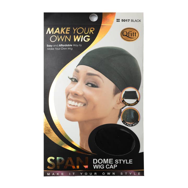 KT Supply - Venta al por mayor Peluca/extensión - Gorra de peluca Qfitt Span Dome, normal, negra