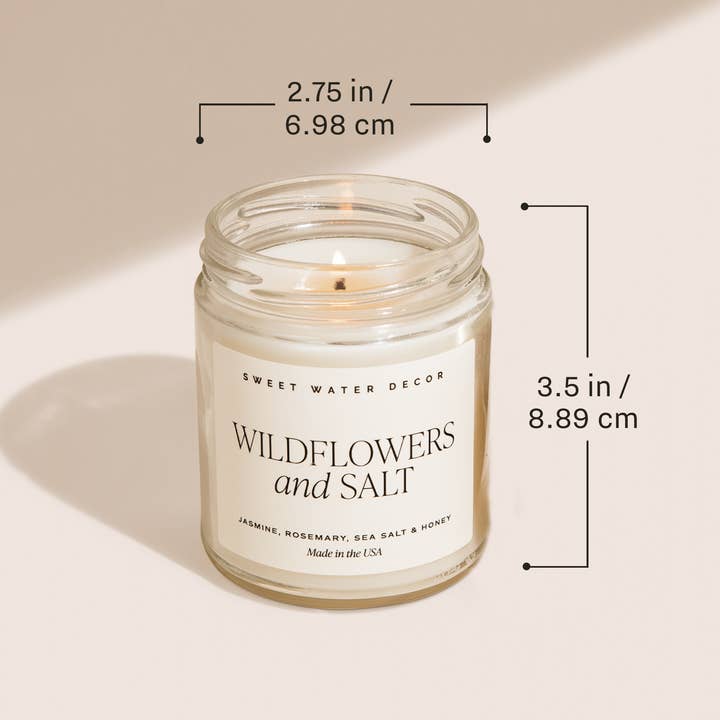 Sweet Water Decor - Wholesale Jar/Filled Candle - Cashmere and Vanilla 9 oz Soy Candle - Home Decor