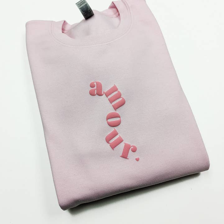P E T I T R U E - Venta al por mayor Sudadera estampada - Mujer - Sudadera de Amor con Estampado de Corazón en Relieve