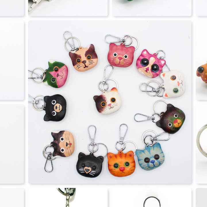 Porte-clés en cuir fait main assortis pour la vente par Sunflower Handmade leather inc