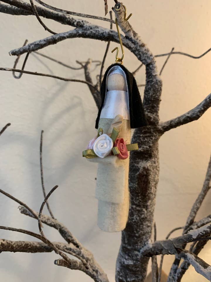 St. Roseline de Villeneuve Wooden Doll Ornament for wholesale by Our Saint Family