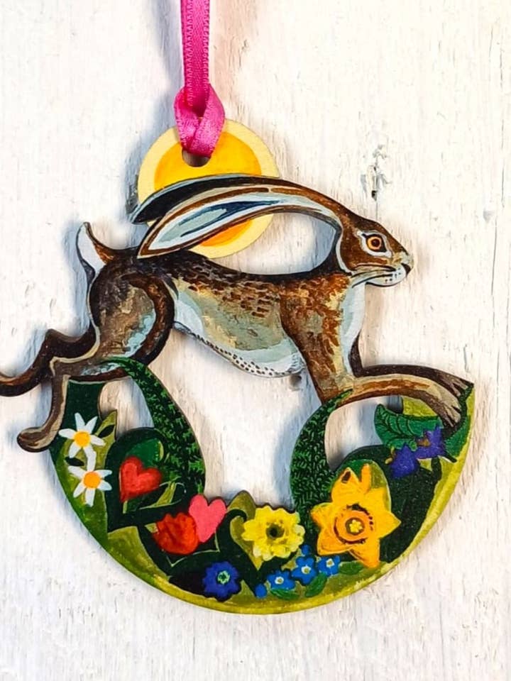 Spring Hare trædekoration for engroshandel hos Driftwood Designs