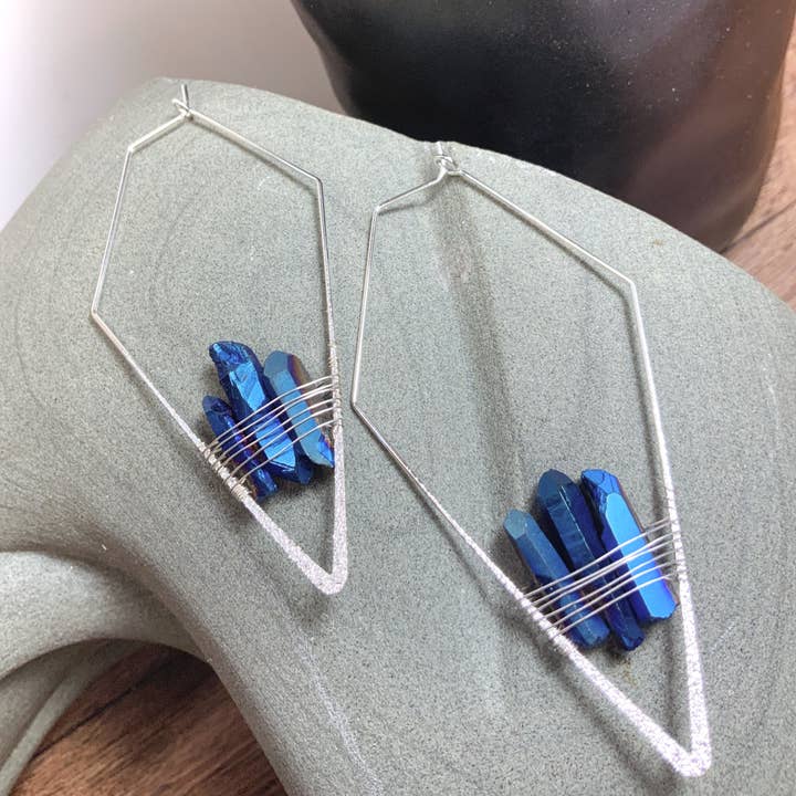 Peace Love Bling - Wholesale Dangle Earrings - Ray of Light Titanium Crystal Earrings