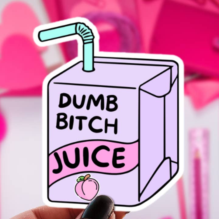 Dumb Bitch Juice Box Sticker - Pastel Goth Decal for wholesale by Pretty Toxic Stickers