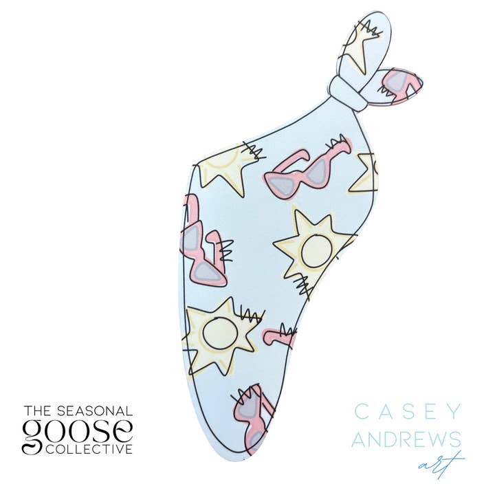 Casey Andrews Art - Wholesale Door Hanger - Porch Goose Summer Fun Scarf