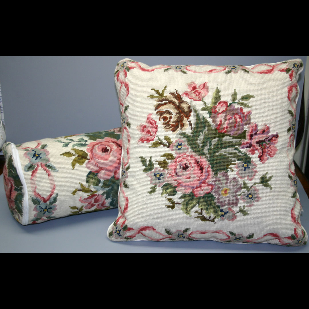 Eastern Sunrise Lace And Linens Inc. - Wholesale Throw Pillow Cover - Wool Needlepoint Ribbons & Roses Plus Special  Offer Package3