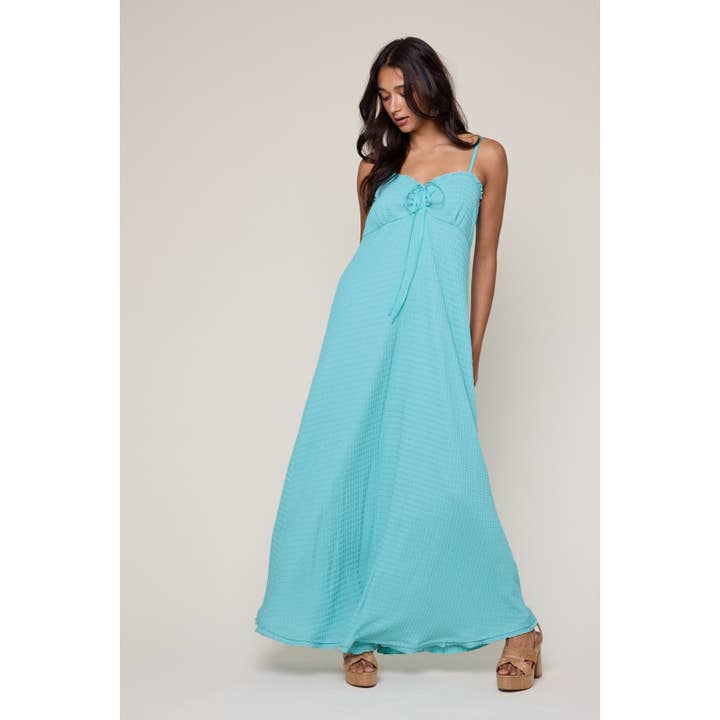 Wishlist Apparel - Wholesale Dress - Women's - TEXTURED TIE-FRONT MAXI DRESS / WL25-117124