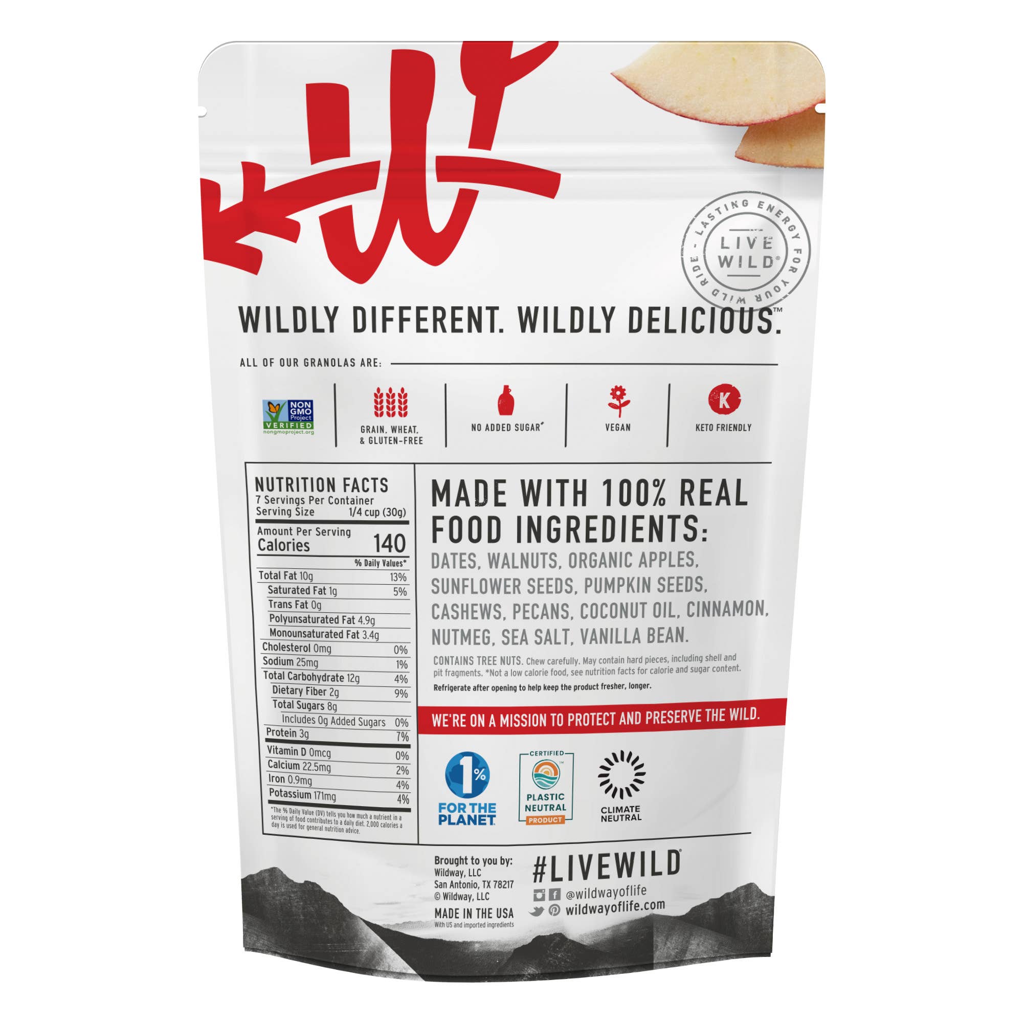Wildway – Granola por atacado – Granola sem grãos: Maçã e canela, 8oz1