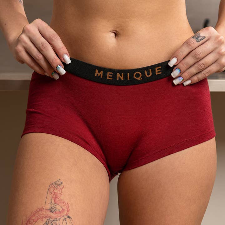 menique - Wholesale Underwear - Women's - Women's Merino Wool Underwear Boxer Shorts Dark Green10