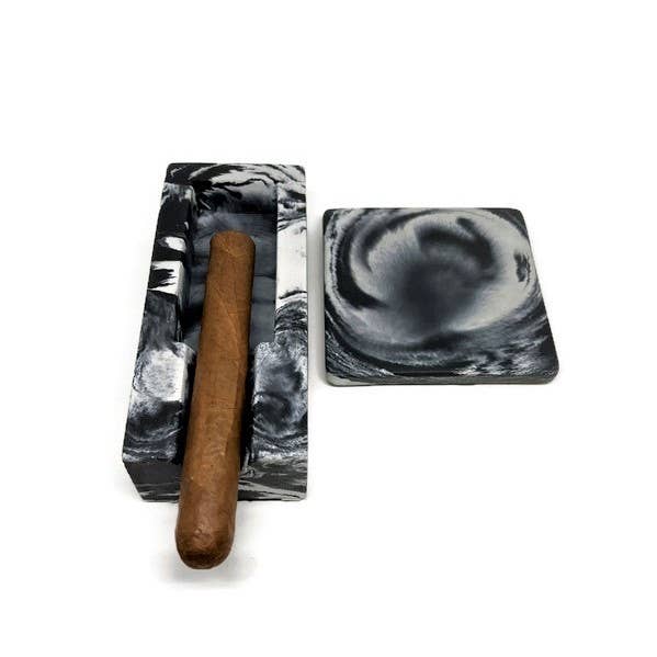 Cigar Ashtray ceramics 2 Drink Coaster 2 Large Rest Outdoor Cigars