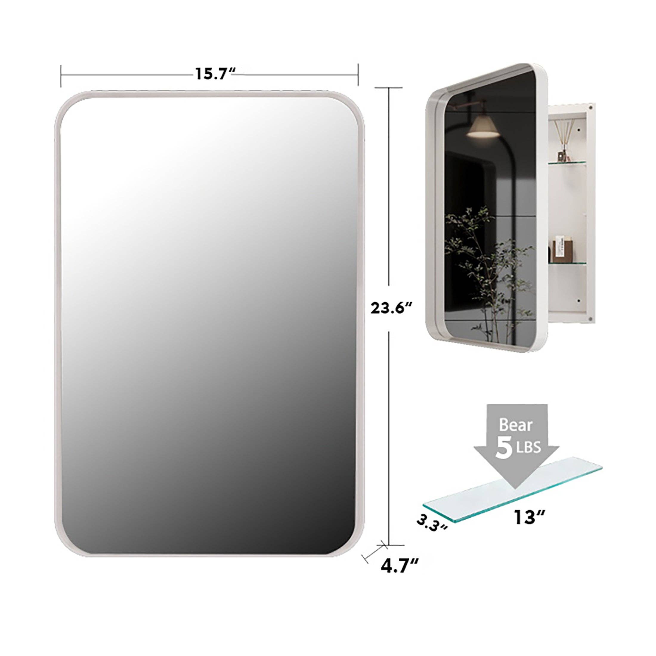 39F Inc. - Wholesale Wall Mirror - 16x24" Recessed Metal Framed Bathroom Medicine Cabinet7