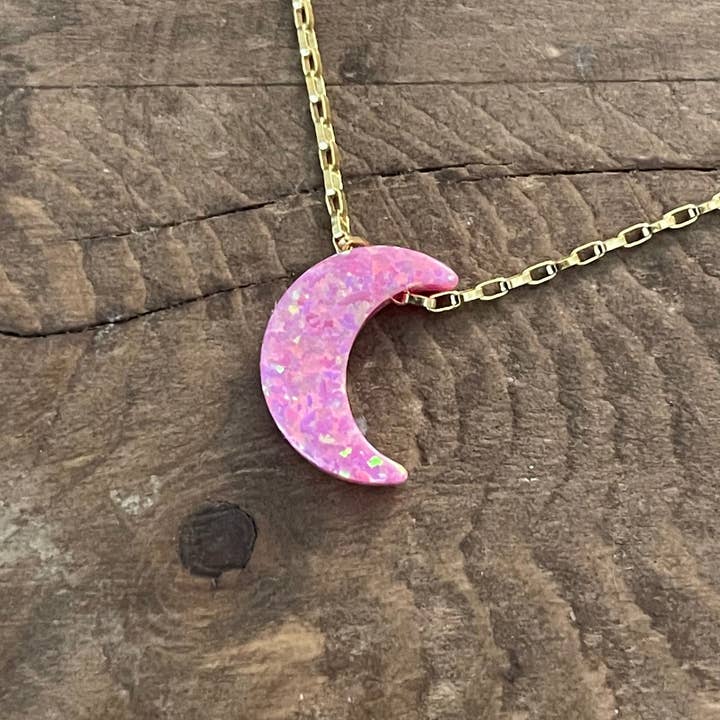 ¡Lunas rosas! Cordón de plata de ley, chapado en oro o nailon para venta al por mayor de Pink Moon by Tabitha