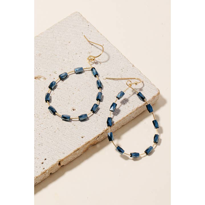 Anarchy Street - Wholesale Dangle Earrings - Faceted Glass Tube Beaded Tear Dangle Earrings