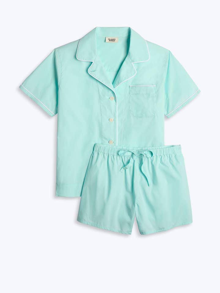 Corita Pajama Set in Bonaire Blue for wholesale by Sleepy Jones
