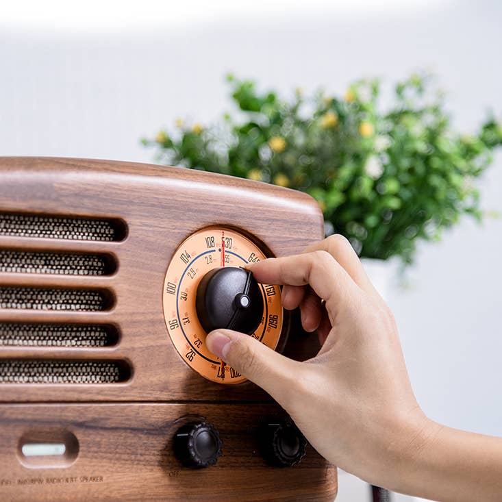 Brown MUZEN Original Ⅱ Retro Wooden AM/FM Radio Bluetooth Speaker for wholesale on Faire5