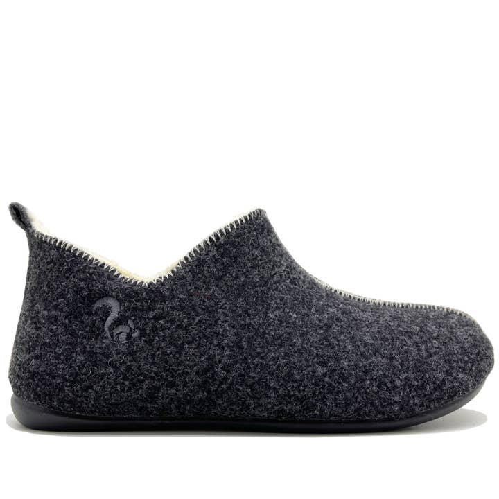 thies 1856 ® bottines chaussons anthracite en laine écologique pour la vente par thies