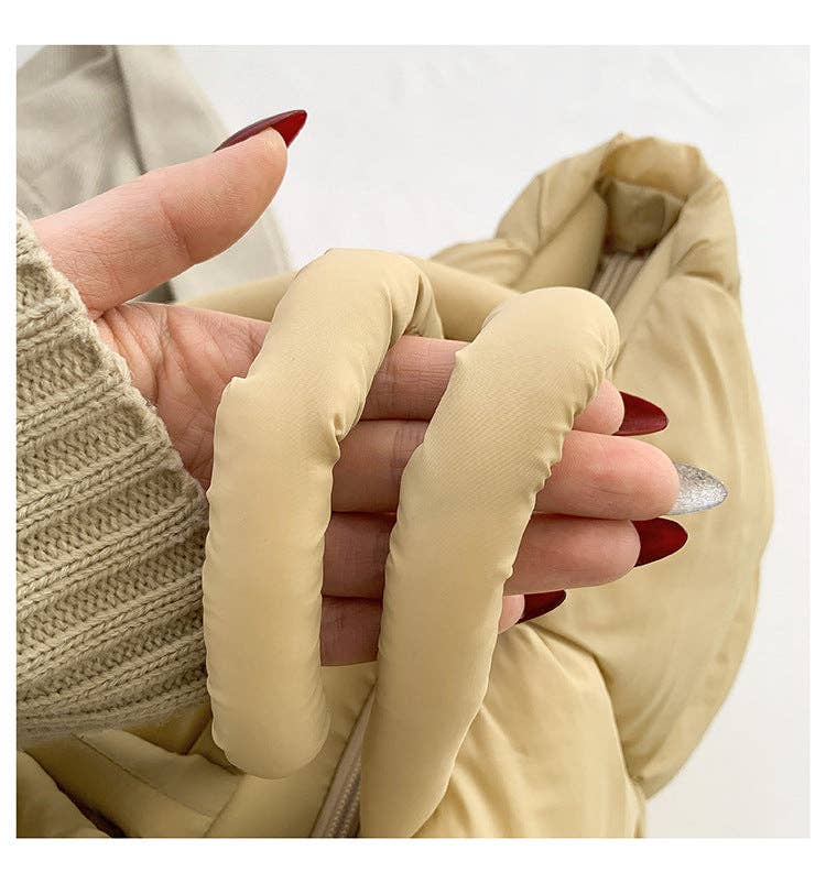 Dipped Shop - Wholesale Tote Bag - Women's - Simple Puffer Tote Bag Solid Color Soft Handbag DP809143