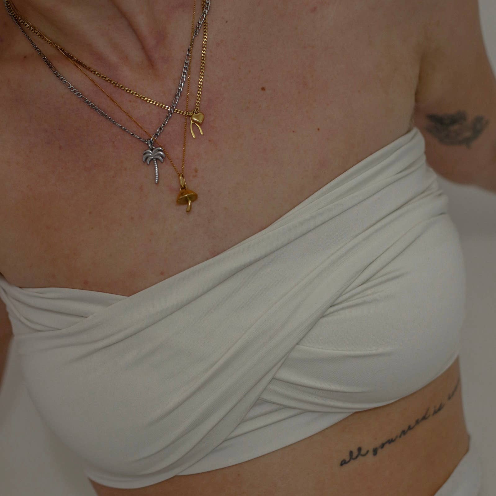 Namaste Jewelry - Wholesale Pendant/Charm Necklace - Wishbone Necklace- Gold2