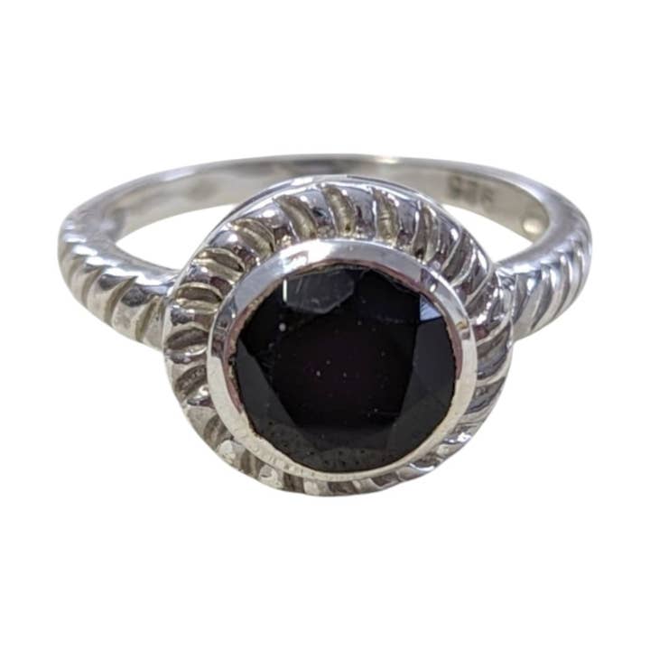 VENDA Anel Otis Onyx em Prata de Lei por atacado de Saraswati Imports