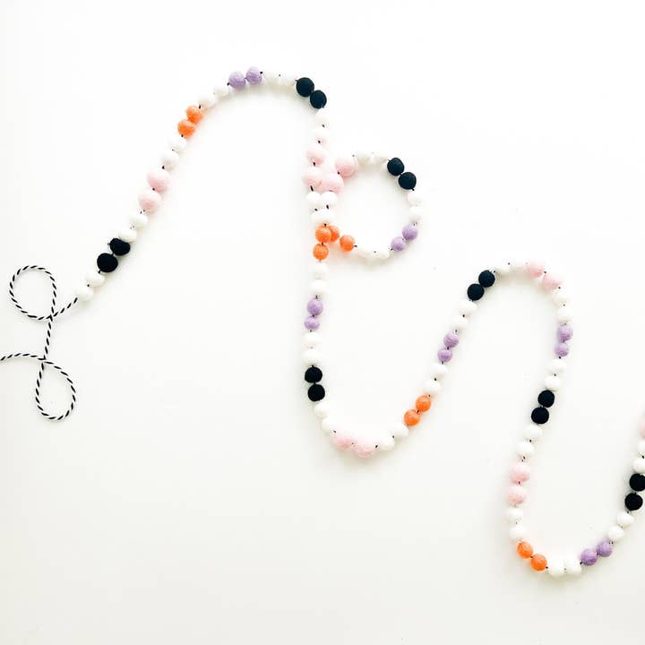 Shakira Patterson - Spooky Sweet Ombre Mini Felt Ball Garland Collaboration 2023 for wholesale by Pearl & Jane