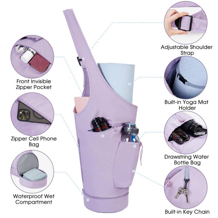 wandf - Wholesale Yoga Bag - Yoga Mat Bag Large Opening Long Tote Yoga Mat Carrier Holder25