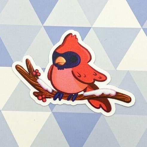 Winter Cardinal | Matte Vinyl Waterproof Single Sticker for wholesale by Picnocline