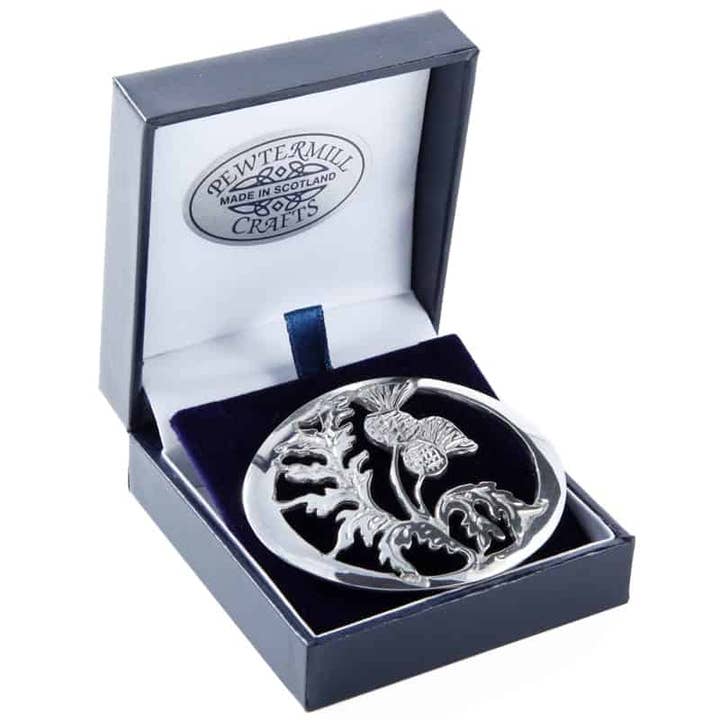 Ovale distelbroche voor wholesale door Pewtermill Crafts