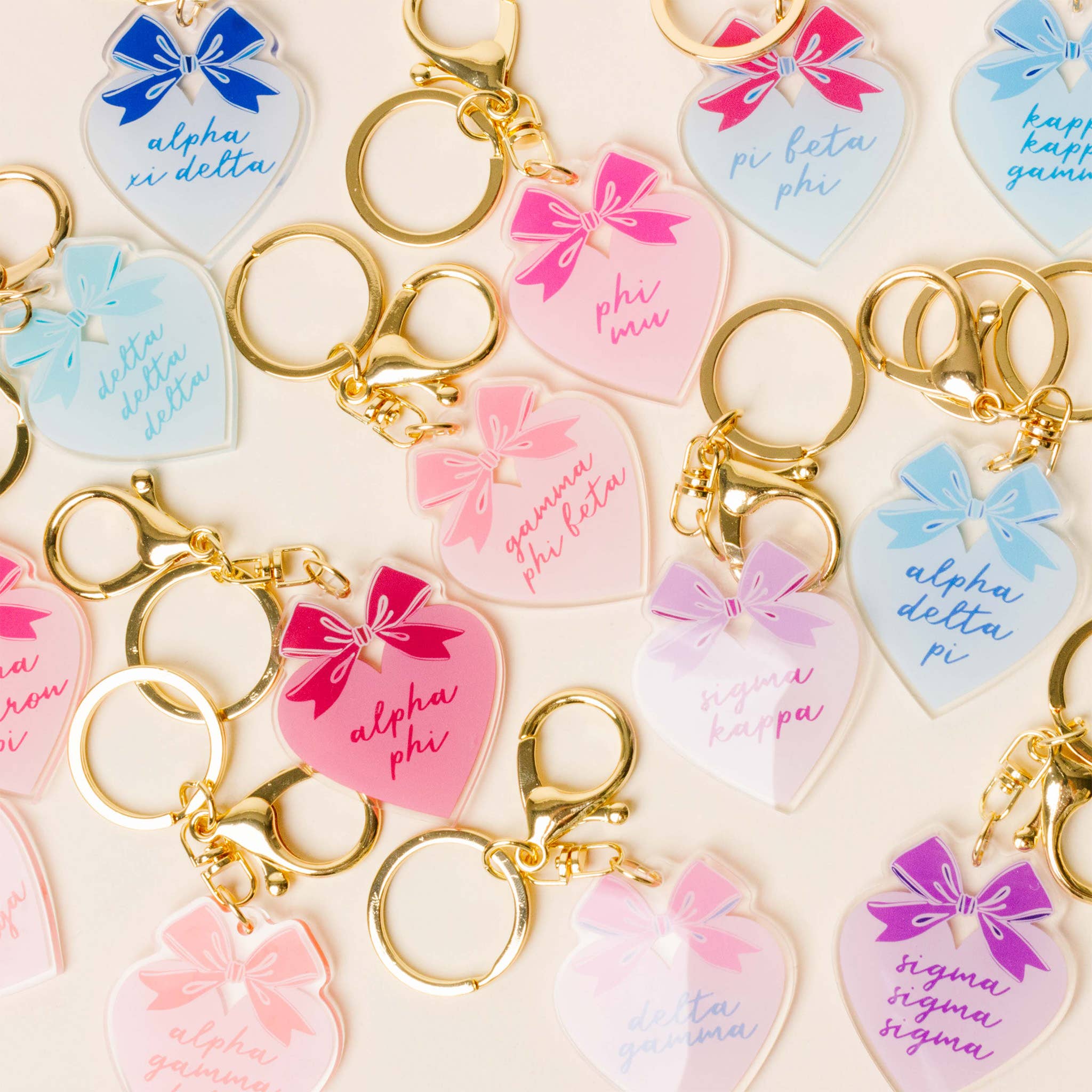 The Darling Effect - Wholesale Keychain - Women's - Sorority Sweetheart Bow Acrylic Keychain - 19 Chapters1