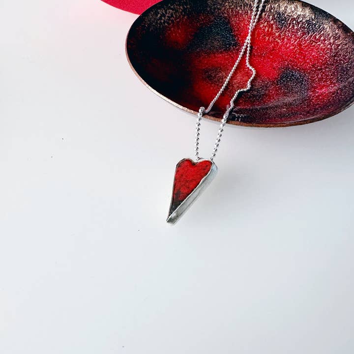 Love Heart Enamel Pendant for wholesale by MaisyPlum