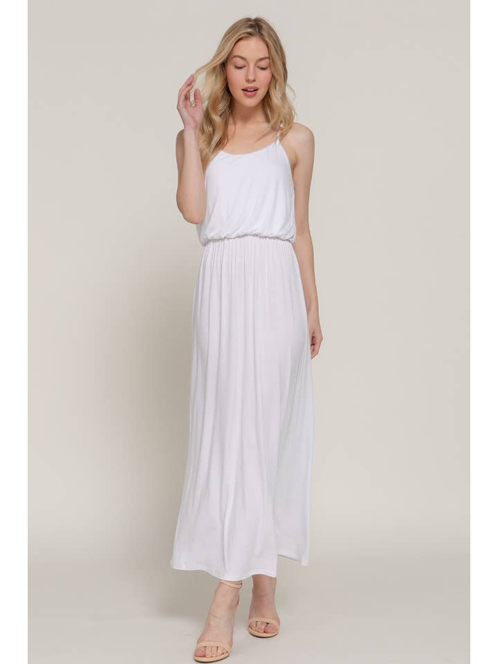 42POPS - Wholesale Dress - Women's - ",,.._ WAIST ELASTIC MIDI CAMI DRESS
