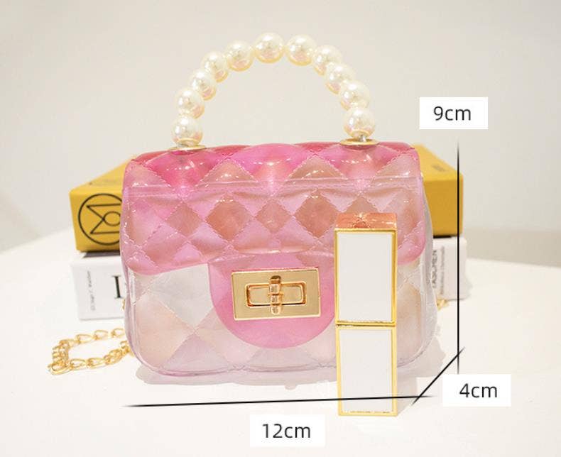 Little Trendy - Wholesale Crossbody Bag - Kids - Pearl Ombre Jelly Bag candy color transparent jelly bag7