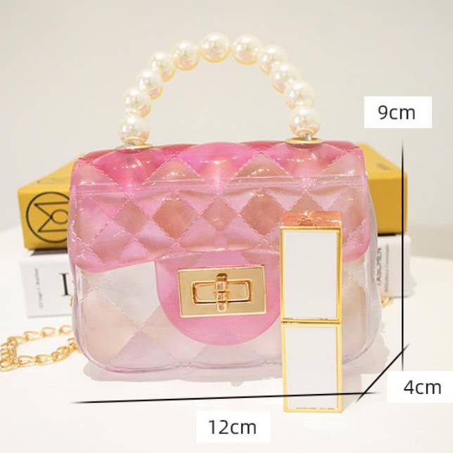Little Trendy - Wholesale Crossbody Bag - Kids - Pearl Ombre Jelly Bag candy color transparent jelly bag7