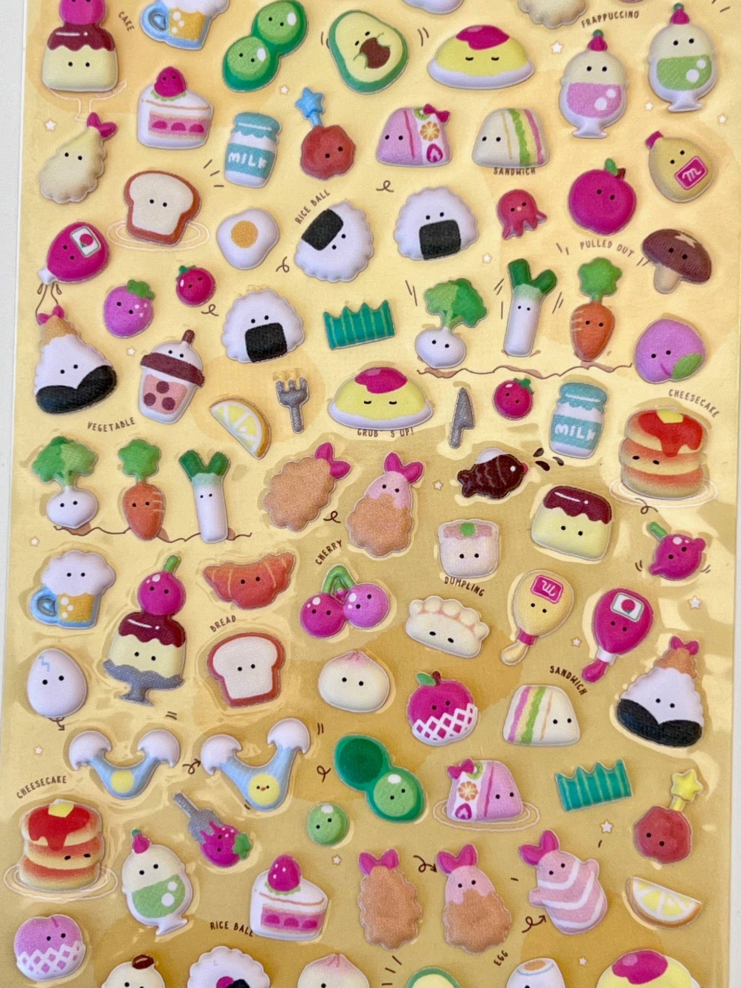 BCmini - Wholesale Sticker - 11023 Tiny Animal Food Court Puffy Assorted Stickers-1214