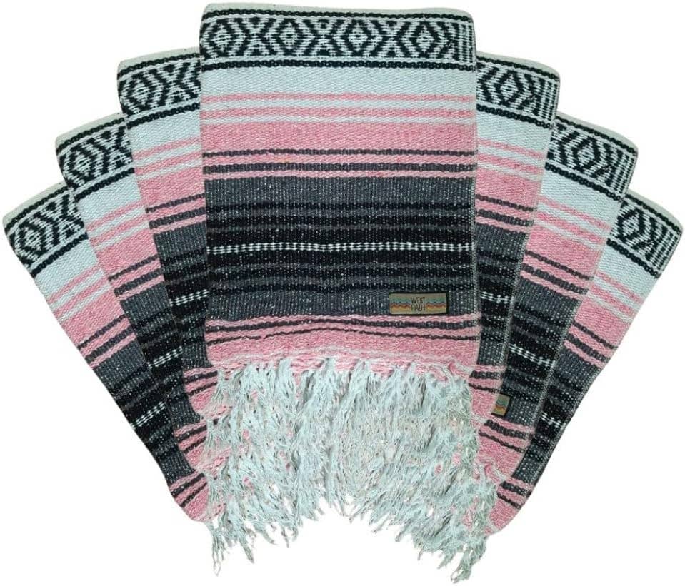 West Path – Engroshandel Tæppe – Mexicanske tæpper lyserød serape - Picnic | Lejr | Yoga | Strand