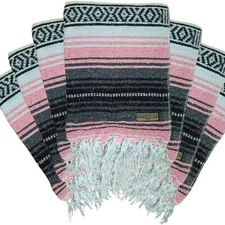Mexican Blankets Pink Serape - Picnic | Camp | Yoga | Beach for wholesale by West Path