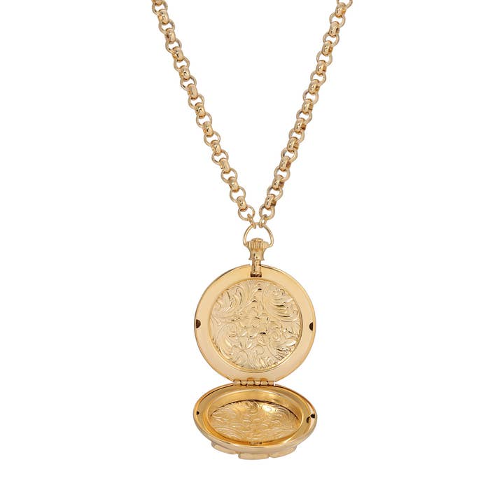 1928 Jewelry - Wholesale Pocket Watch - Women's - 1928 Jewelry Deco Lux Crystal Pocket Watch Locket 28"