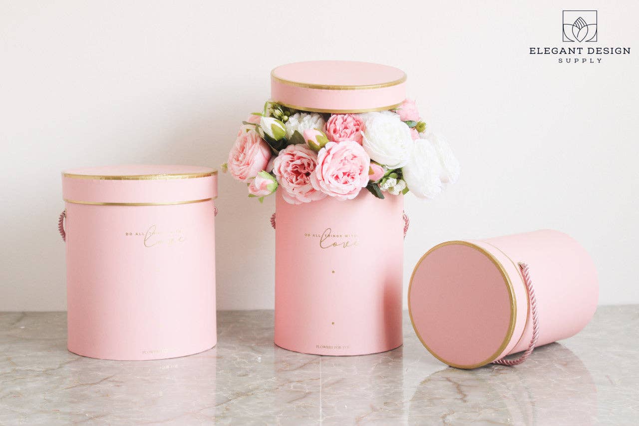 Elegant Design Supply - Wholesale Gift box - Do all things with Love Round Hat Flower Box5