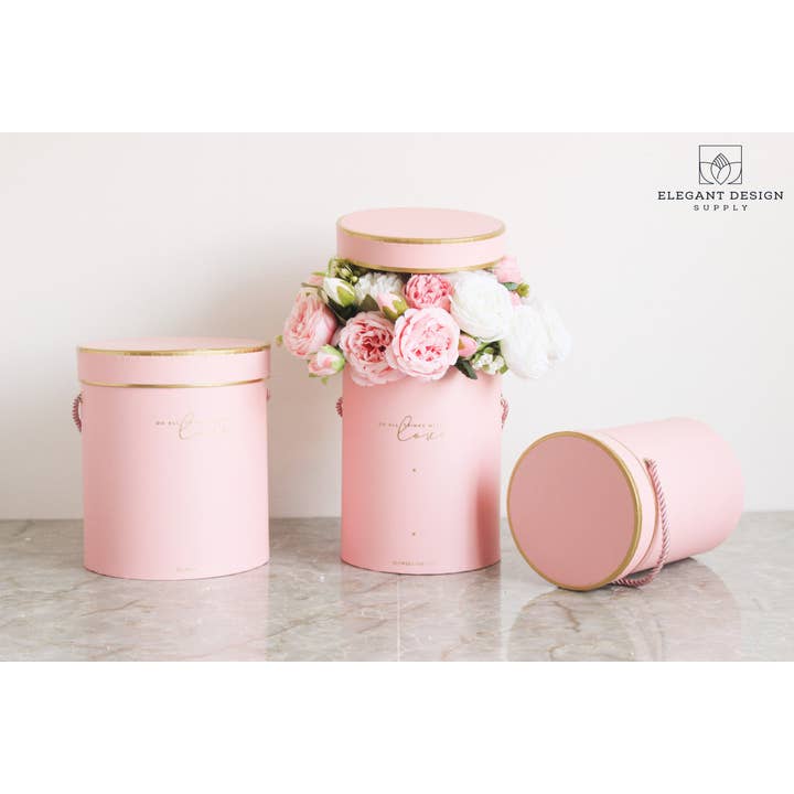 Elegant Design Supply - Wholesale Gift box - Do all things with Love Round Hat Flower Box5