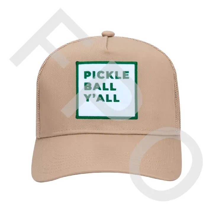 Dozer Custom Trucker Hats - Vente Écusson - Patch brodé à coudre sur casquette de camionneur "Pickleball Y'all"1