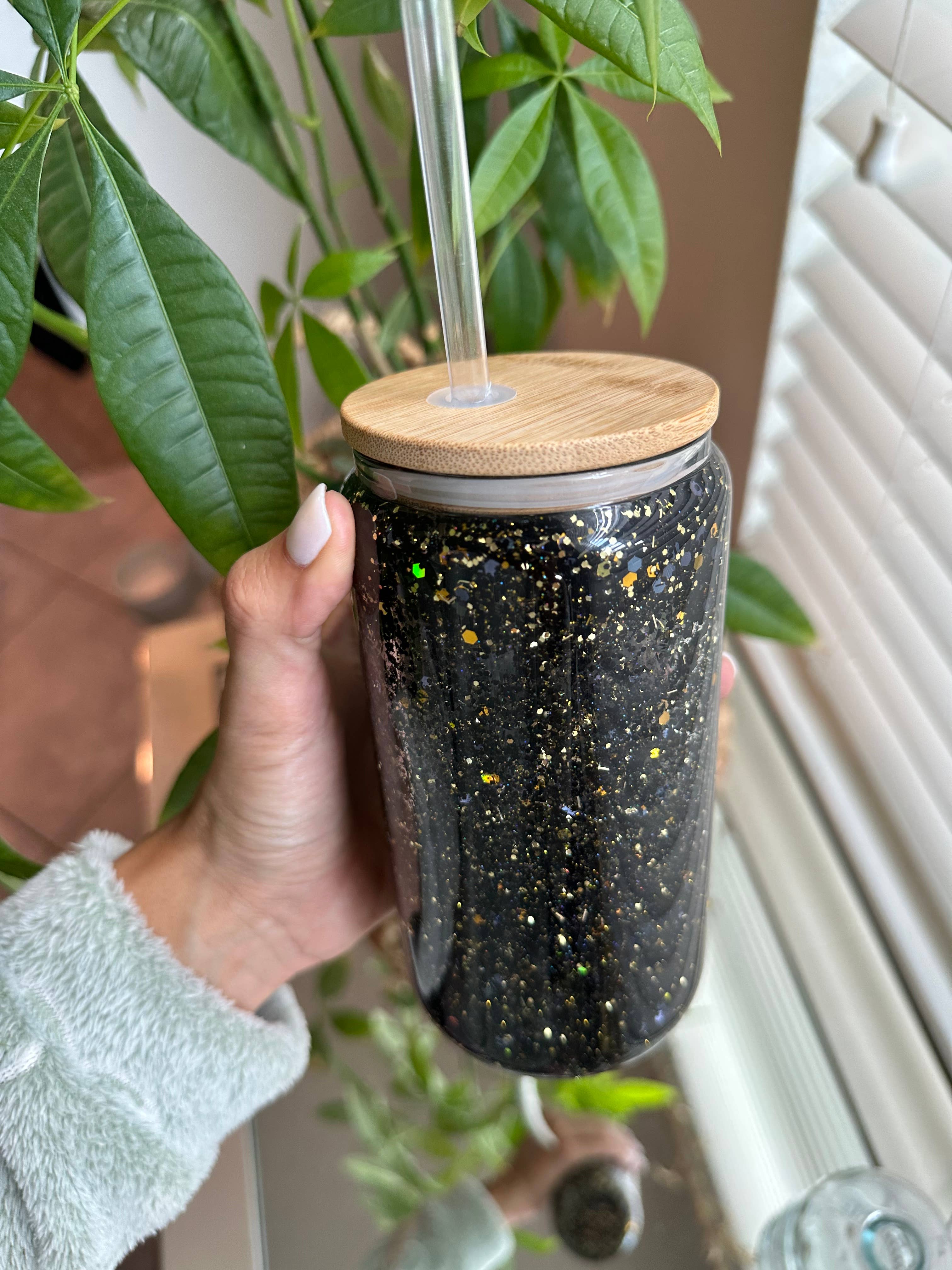 tightyknots - Wholesale Drinking Glass/Cup - Black snow globe tumbler , glass cup2