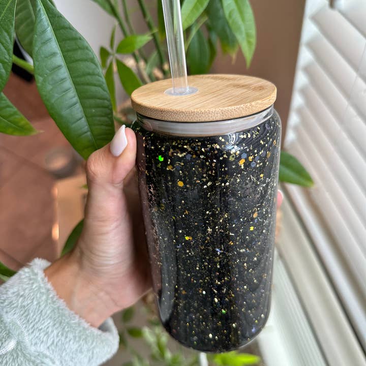 tightyknots - Wholesale Drinking Glass/Cup - Black snow globe tumbler , glass cup2