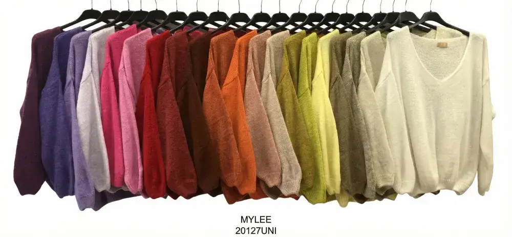 Mimi & Gogo - Vente Pull en maille – femme - Pull uni basique @20127_uni50