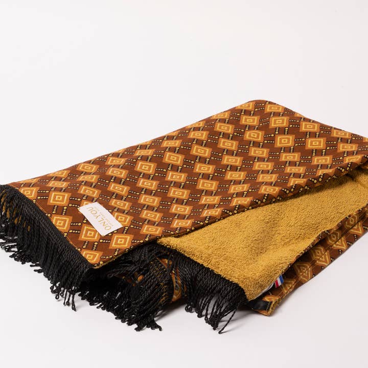 La Bohème serviette de plage coton avec franges pour la vente par ONLYOU CREATION