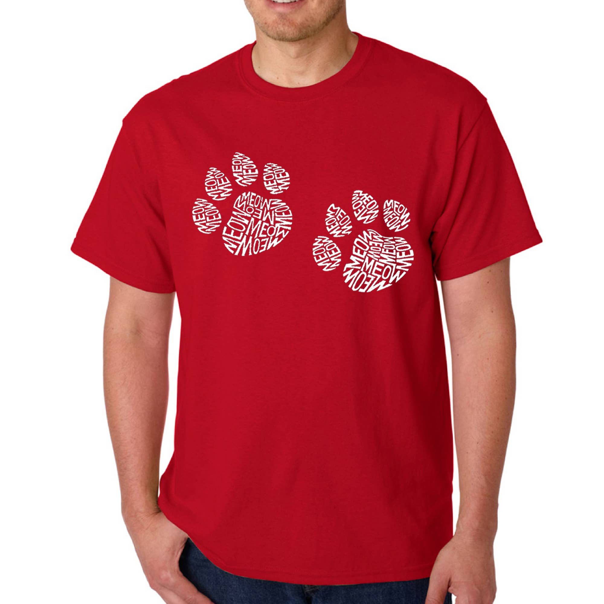 LA Pop Art - Wholesale Screen Printed T-Shirt - Men's - LA Pop Art Men's Word Art T-shirt - Meow Cat Prints7