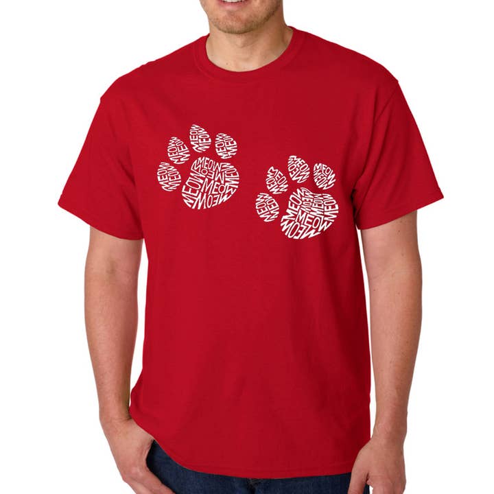LA Pop Art - Wholesale Screen Printed T-Shirt - Men's - LA Pop Art Men's Word Art T-shirt - Meow Cat Prints7