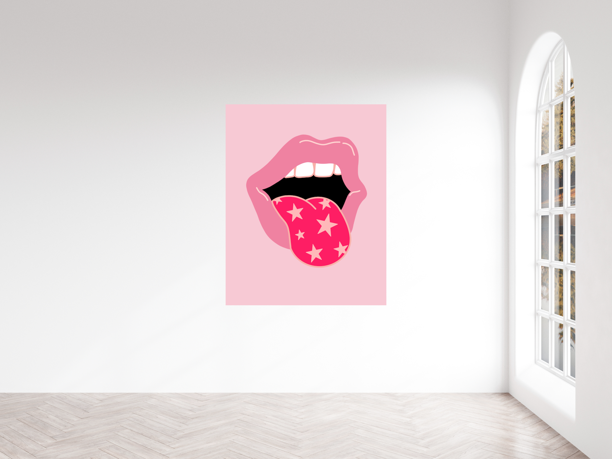 Totally Posie – Impressão artística por atacado – Lábios rosa1